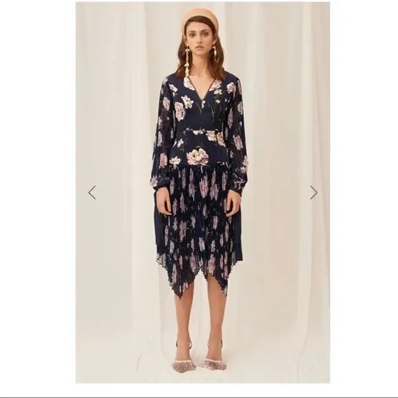 NEW Keepsake Nobody Midi Dress Midnight Gardenia - Picture 2 of 4